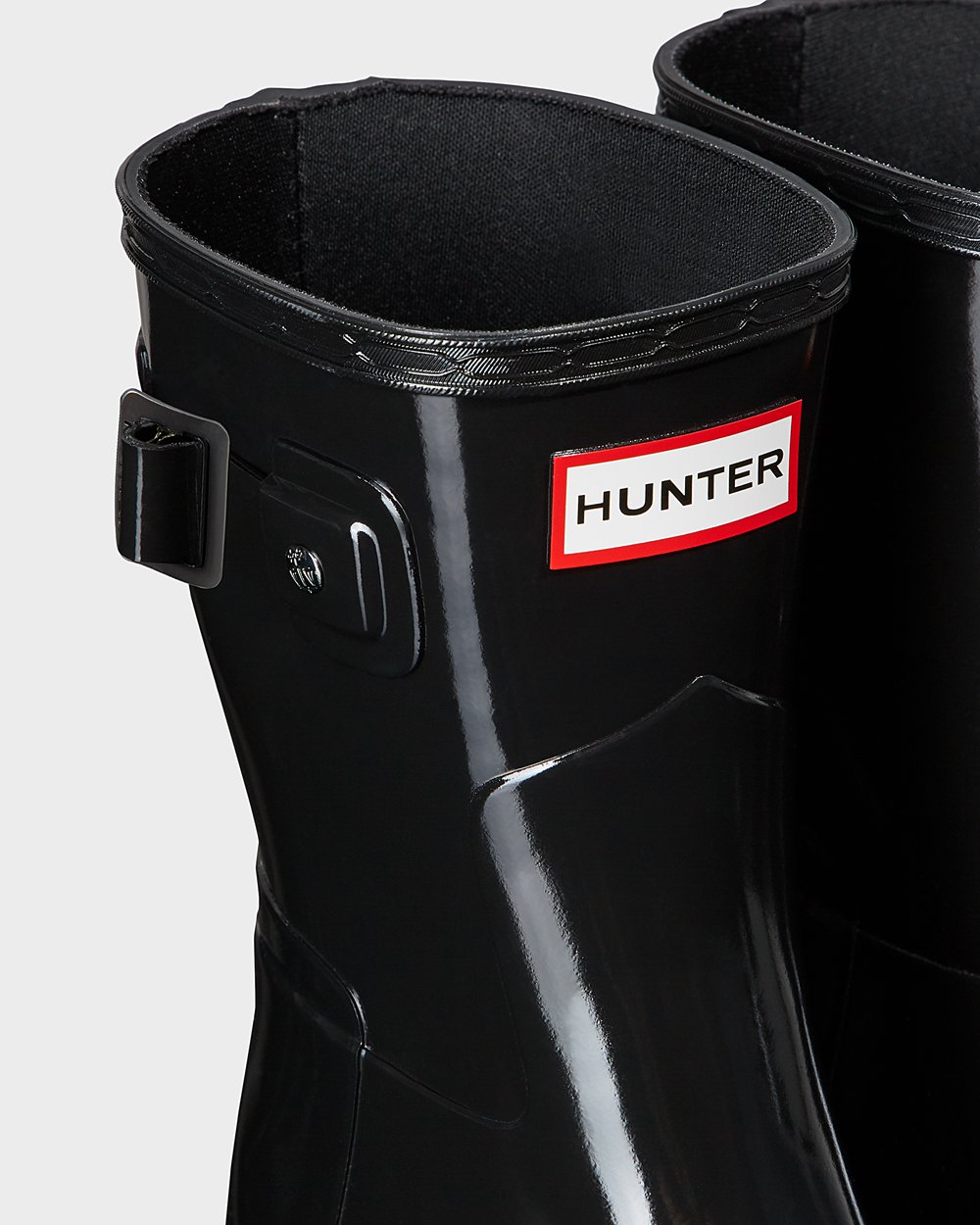 Botas De Cortas Refined Slim Fit Gloss Hunter Mujer - Negros - 487096VWG